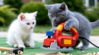 Ginger Kitten and Mama Cat Work Together to Make a Water Park Dream Come True 💦🐱