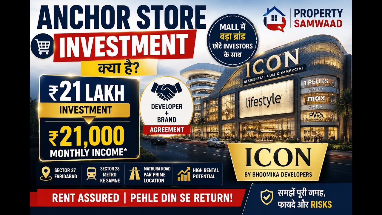 Mall में Anchor Store Investment क्या है? | ₹21 Lakh से ₹21,000 Monthly Return? | ICON Faridabad