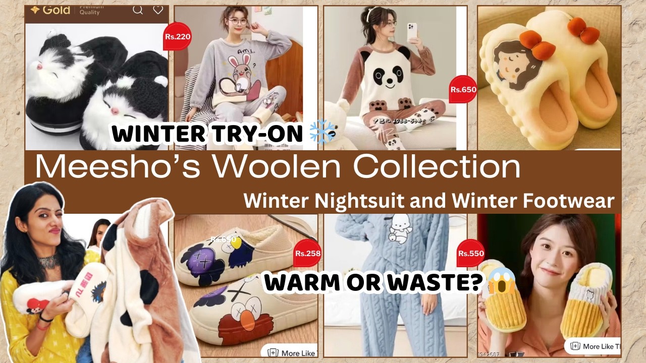 Starting at rs.220 Meesho Woolen Night Suit & Winter Flipflop meesho 