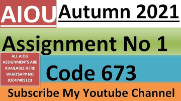 AIOU Solved Assignment No 1 Code 673 Autumn 2021 | Khizar Academy