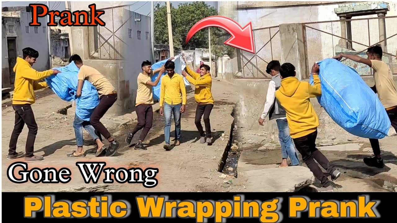 Plastic Wrapping people Prank | Gone Wrong | School boy's prank | pranks in India 2022 | Mr CR prank