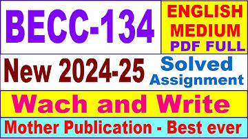 BECC 134 solved assignment 2024-25 in English || becc 134 solved assignment 2025 || becc134 2024-25