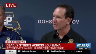 Gov. Landry speaks following severe storms in Louisiana