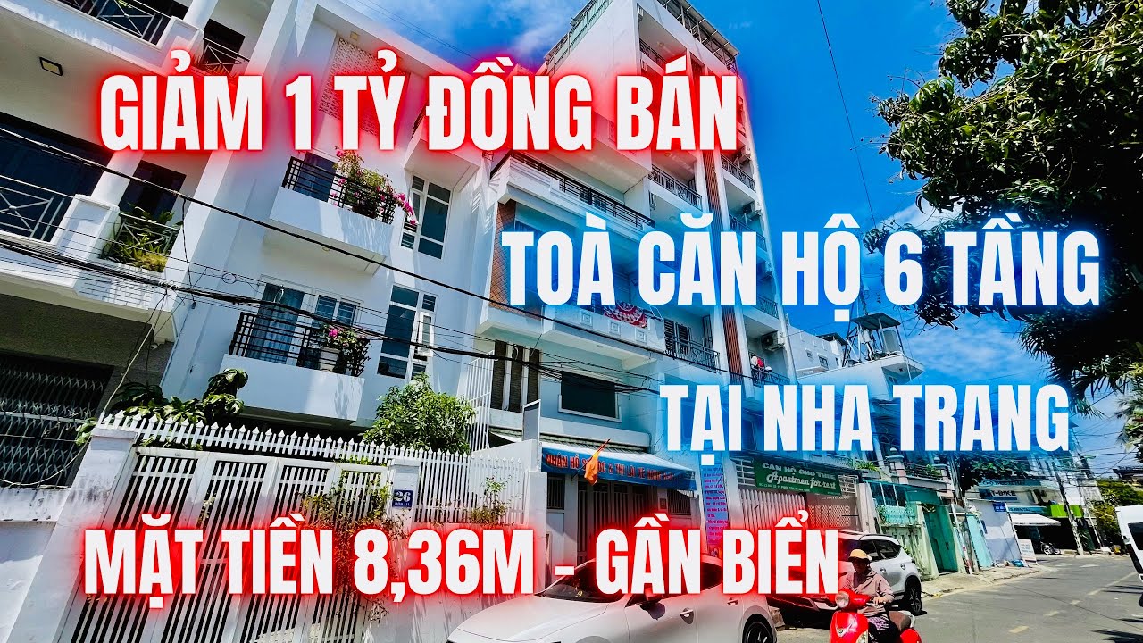 Giảm 1 tỷ đồng bán toà căn hộ 6 tầng có dòng tiền tốt mặt tiền 8,36m gần biển | nhà đất nha trang