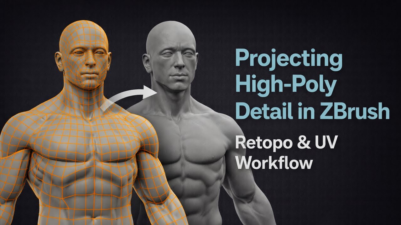 How to Project Sculpt Detail Onto a Retopologized Mesh in ZBrush
