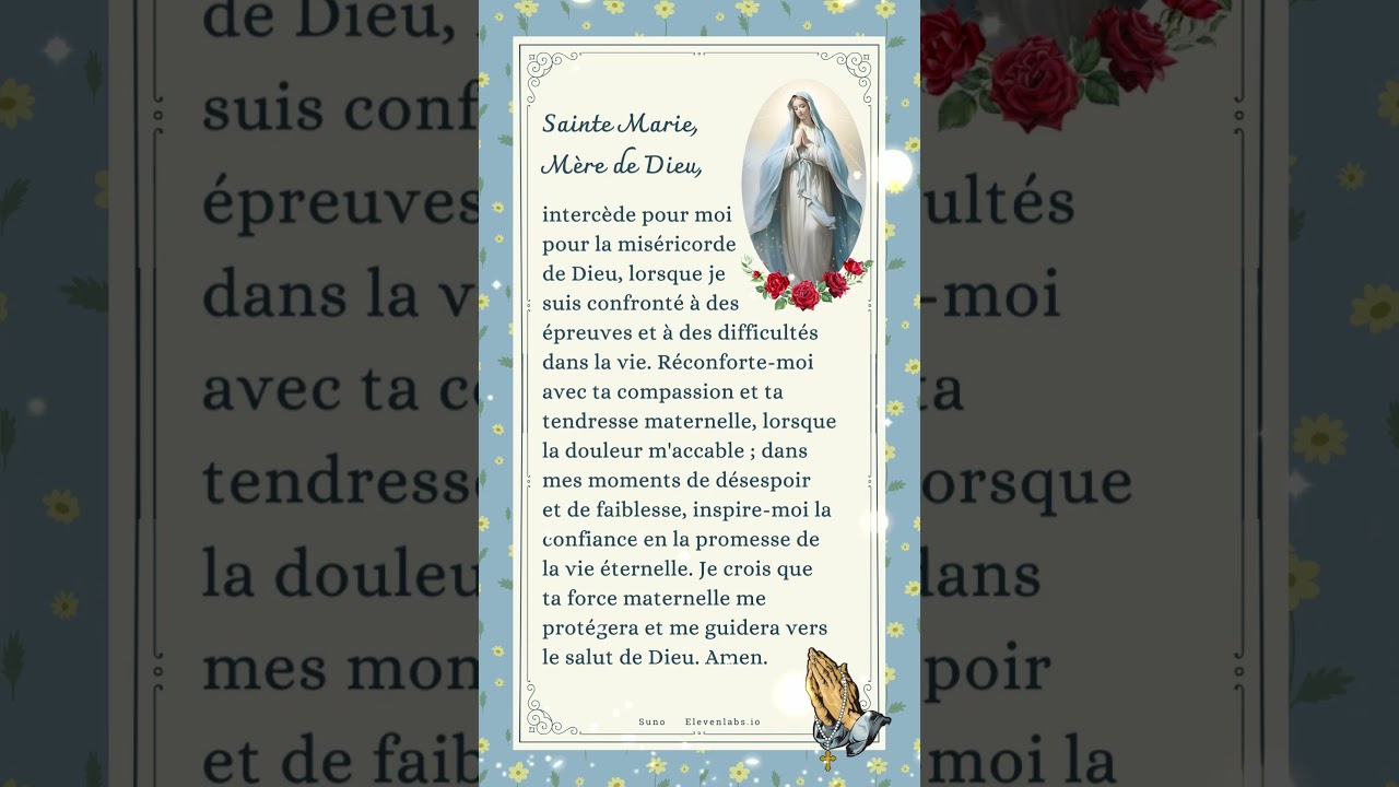 Sainte Marie, Mère de Dieu｜Prière | la foi | catholique | chretien 