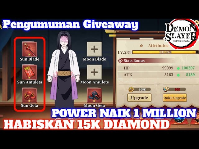 GIVEAWAY VIP 3‼️AKUN DEMON SLAYER BLADE OF HASHIRA 🔥 