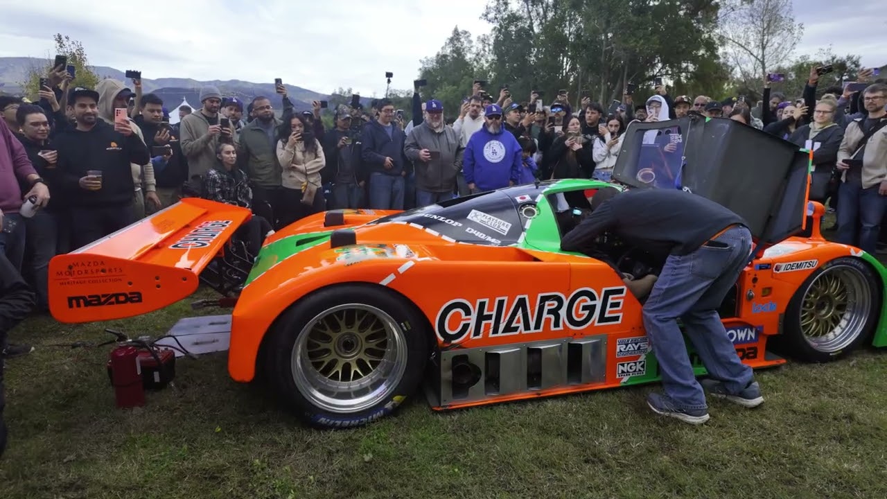 Mazda 767b startup and revs at sevenstock - YouTube