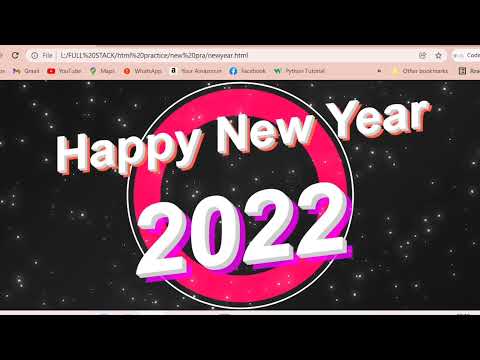 Happy New Year 2022 | star background animation effects using css & html & javascript