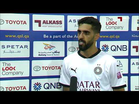 حسن الهيدوس قائد السد مع مراسل قنوات الكاس يحضر ويرفض التعليق على التساؤلات عقب مباراة العربي