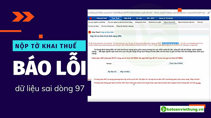 Báo lỗi khi nộp tờ khai thuế điện tử năm 2024