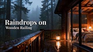 🔴 12 Hours Raindrops on Wooden Railing · Foggy Forest Cabin Piano ASMR for Peaceful Deep Sleep