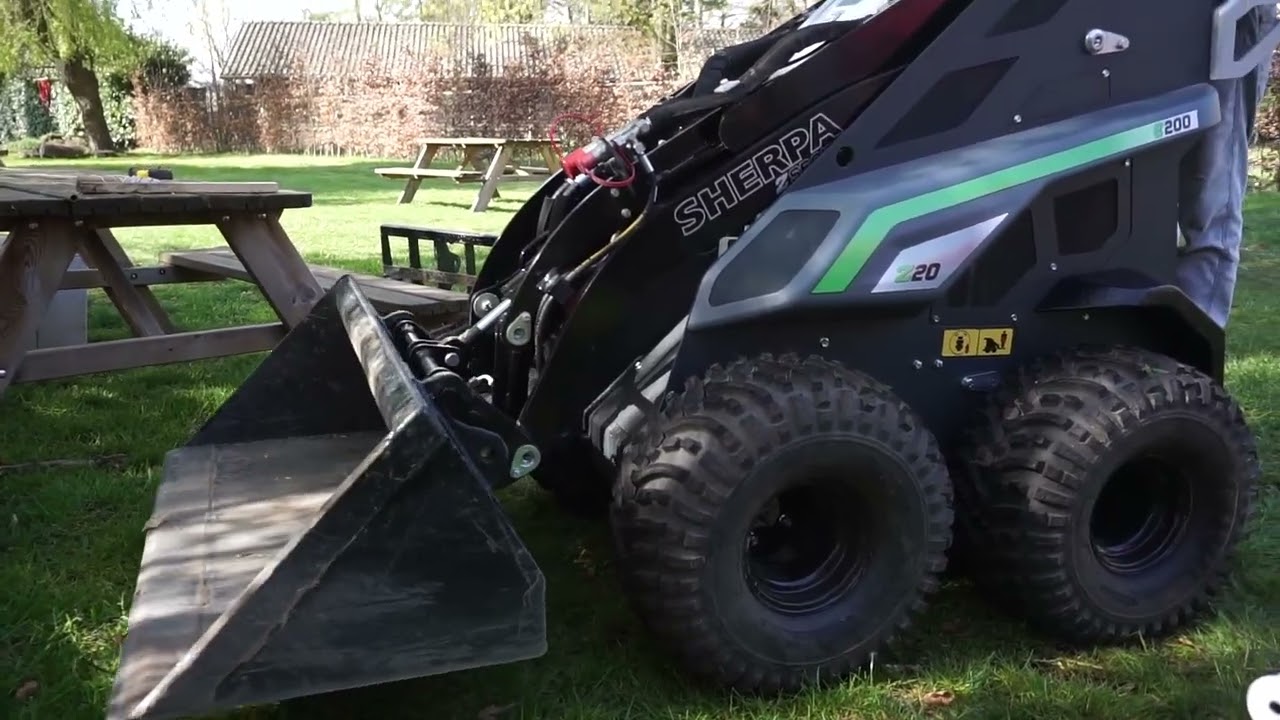 Zero workspace emissions with the SHERPA Z20 Lithium-ion battery powered Mini Skidsteer Loader.