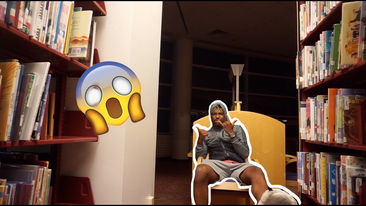 SNEAKING AROUND THE LIBRARY FOR 24 HOURS!!! (ALMOST GOT CAUGHT)