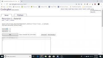 Recursion-1 (factorial) Java Tutorial || Codingbat.com