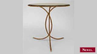 Antique Faux Bamboo (1940s) Gilt Metal Round End Table