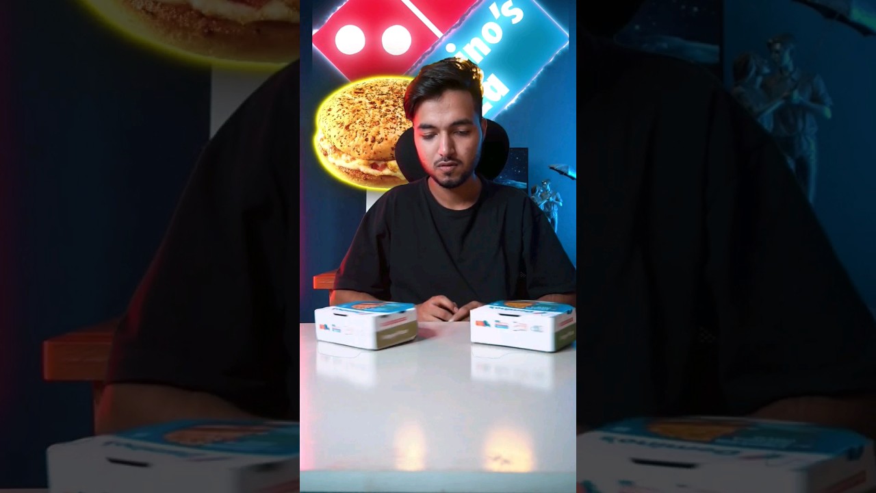 Trying dominos burger pizza