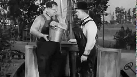 Laurel and Hardy water fight scene