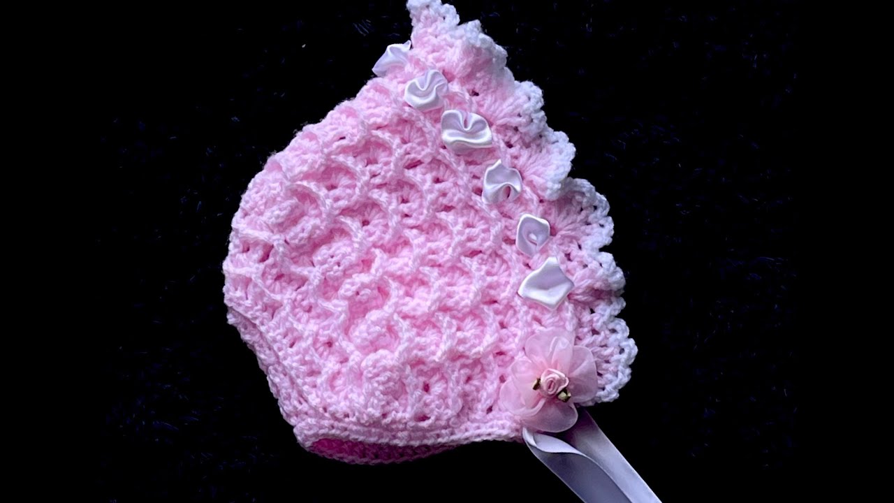 Capotita a crochet PASO A PASO FACIL para bebe, capota o gorro con ganchillo en VARIAS TALLAS