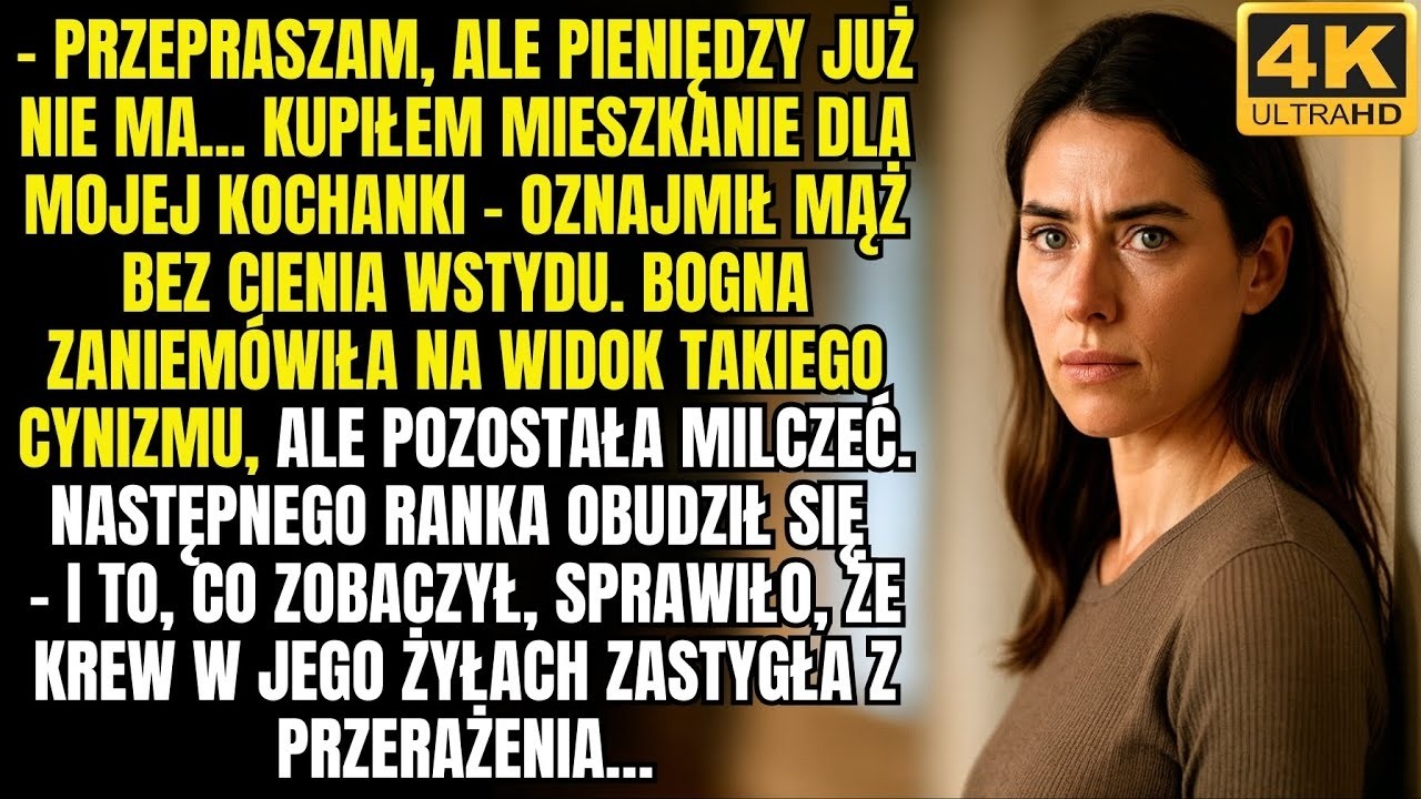 Mój mąż kupił mieszkanie dla swojej kochanki… Rano obudziłam się i byłam otępiona z przerażenia…