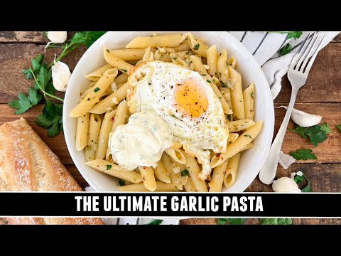 Garlic pasta with eggs and aioli, from the video