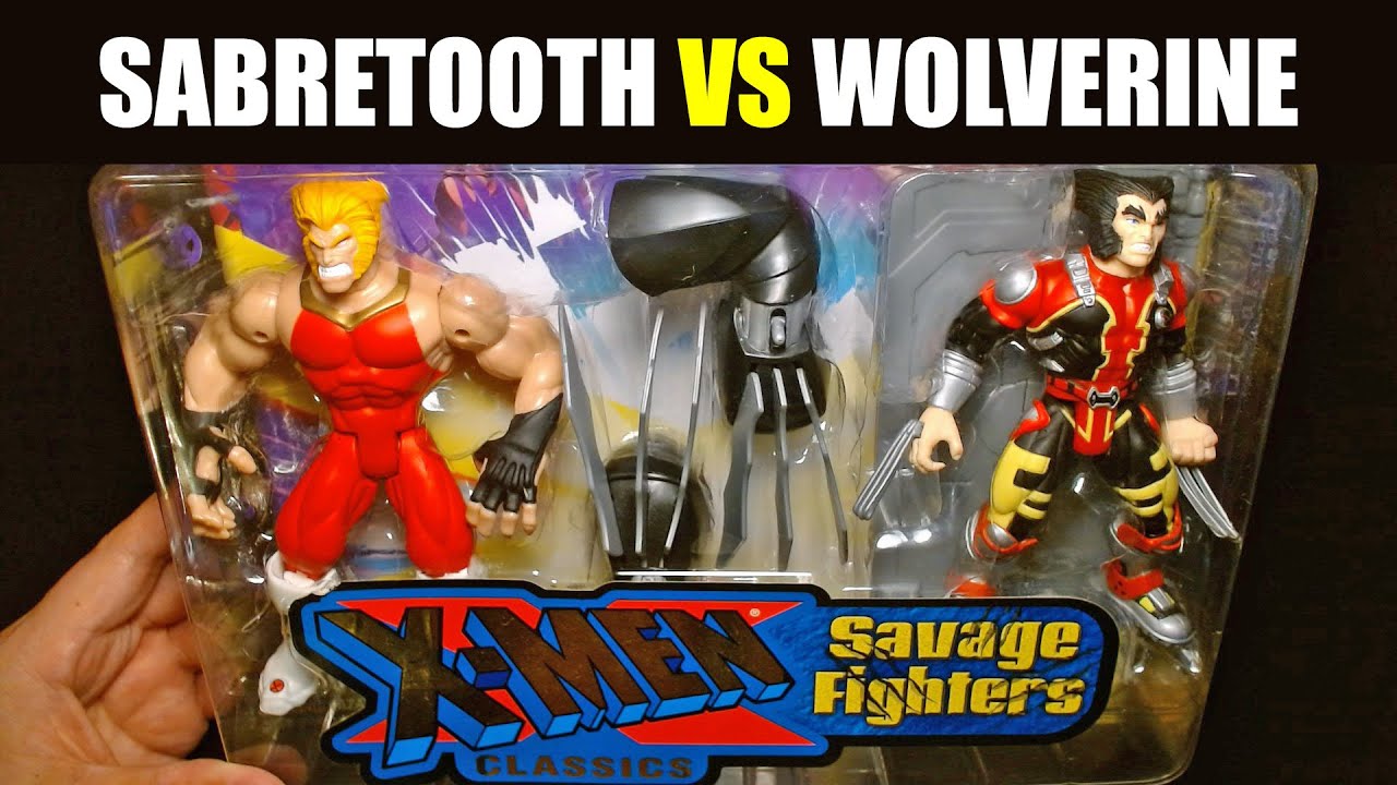 X-Men Sabretooth VS Wolverine Savage Fighters Marvel Comics Toybiz 