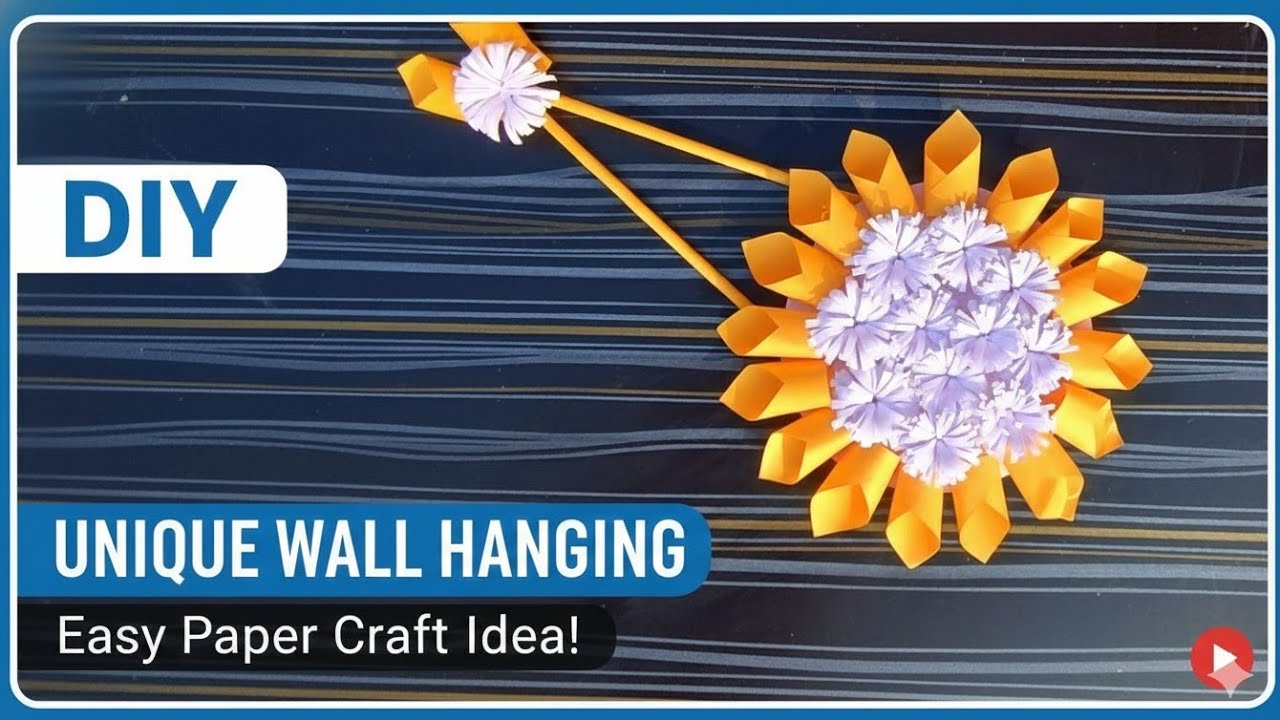 Beautiful flower wall hanging/waste material craft ideas wall hanging/easy paper craft/Pradum craft