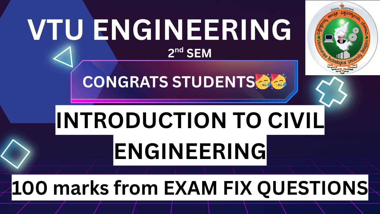 Vtu Developer INTRODUCTION TO CIVIL ENGINEERING | 100 MARKS🥳| 2ND SEM | EXAM FIX ...