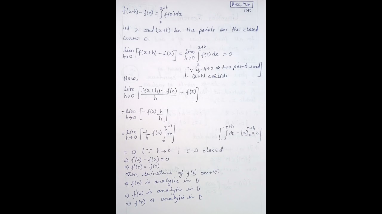 Morera's Theorem [Complex Analysis] M.sc (sem-1)