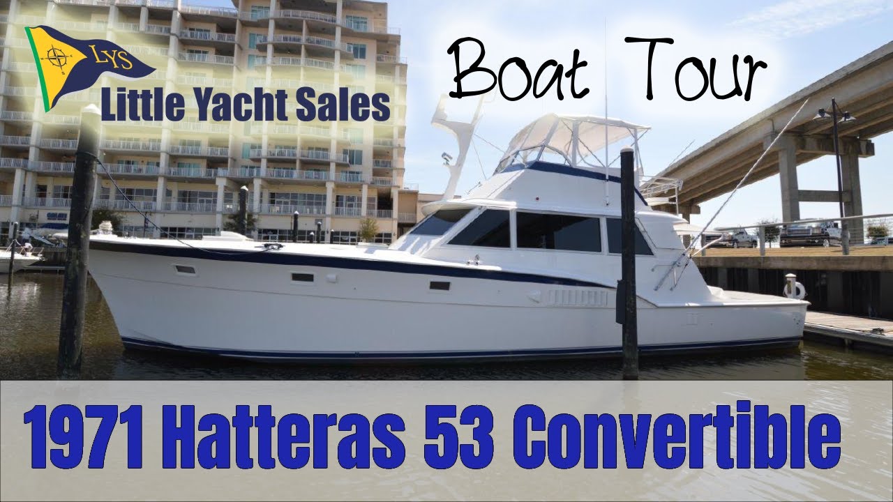 ⁣1971 Hatteras 53 Convertible [BOAT TOUR] - Little Yacht Sales