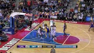 Lakers vs Pistons (NBA Highlights) 12/20/2009