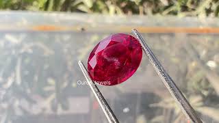 Red Zambian  Ruby  Gemstone - Oval  Diamond   @ourosjewels