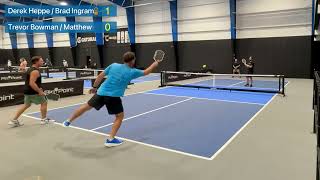 Pin Point 4.0+ Pickleball Tournament- Game 3 - Derek & Brad vs Trevor Bowman & Matthew Jacobs.