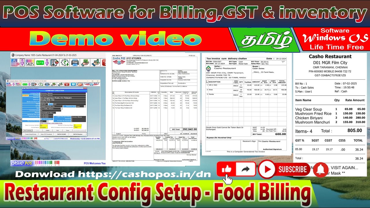 Restaurant Config Setup - Food Billing Create