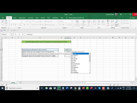 Automatically extract a part of string between parentheses in Excel