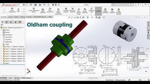 Oldham Coupling solidworks ( parts and assembly )