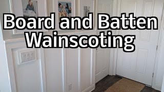 In this video I installed board and batten wainscoting on our entry way to our home. Feel free to leave a comment below. Music from 