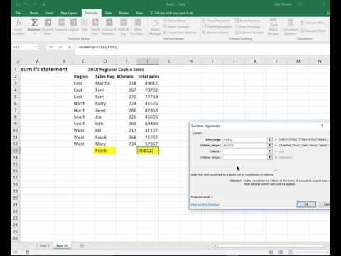 Excel - sumif and sumifs functions