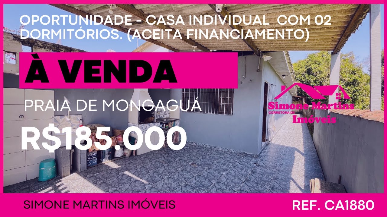 (VENDIDO) CASA BARATA COM 02 QUARTOS NA PRAIA DE MONGAGUÁ POR APENAS R$185.000
