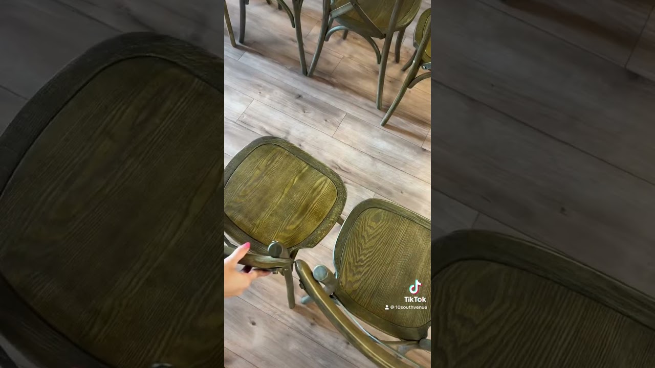 Setting up for an indoor ceremony… look at that chair train! 