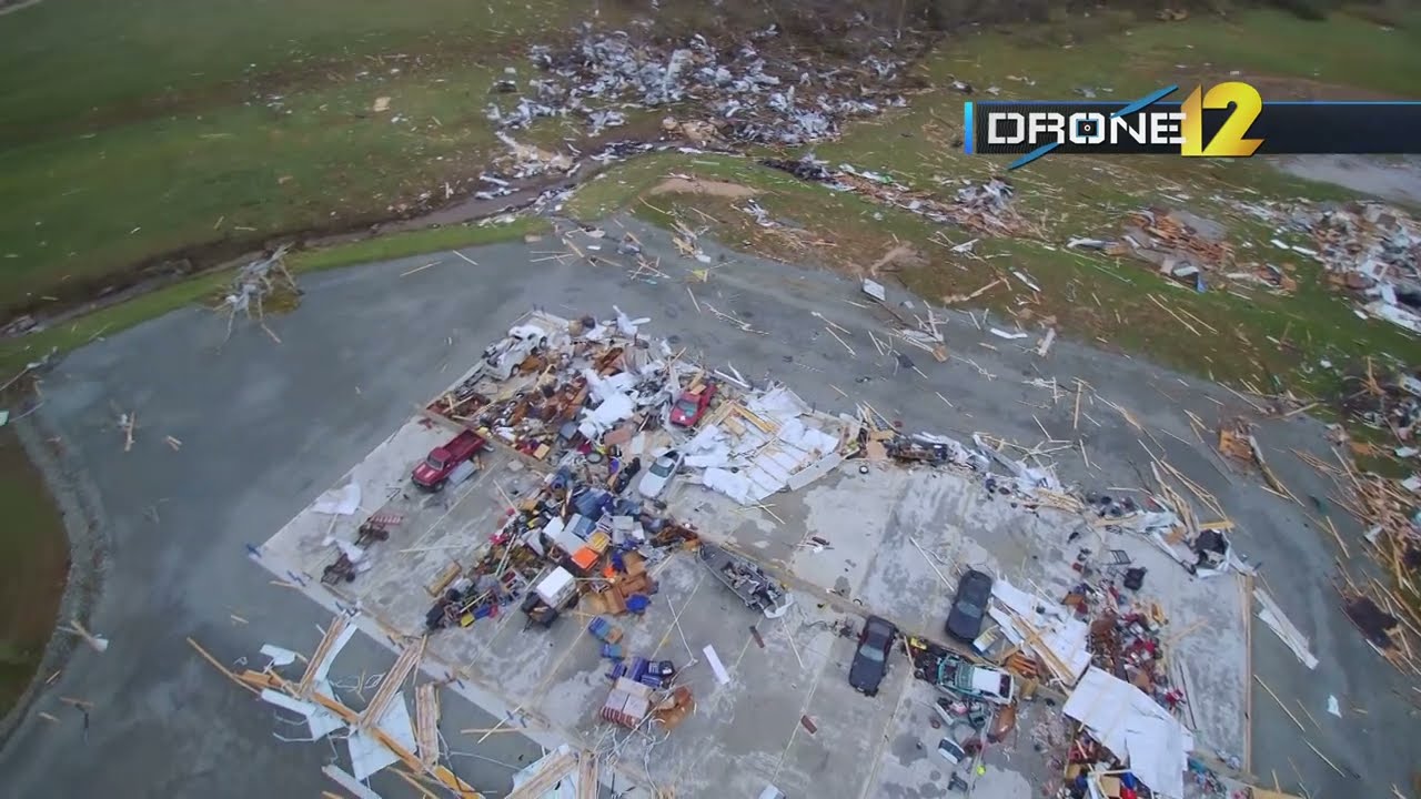 Tornado damage in Fredericktown, Mo. Drone12 KFVS YouTube