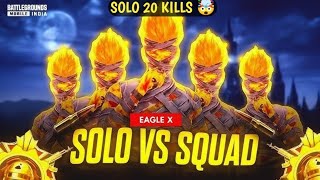 🔥 SOLO 20 KILLS  in BGMI 4.1 UPDATE 💥 | Solo vs Squad INSANE Gameplay 😱🎮