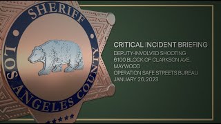 Critical Incident Briefing - Operation Safe Streets, 01/26/23