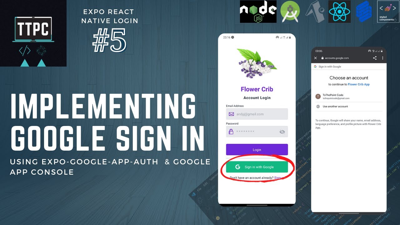 React Native Google Sign In with Expo | React Native Login System #5