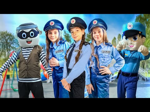 شرطة الاطفال الابطال تمسك الحرامي وتضعه بالسجن 101 اطفال اغانى العاب شرطة 