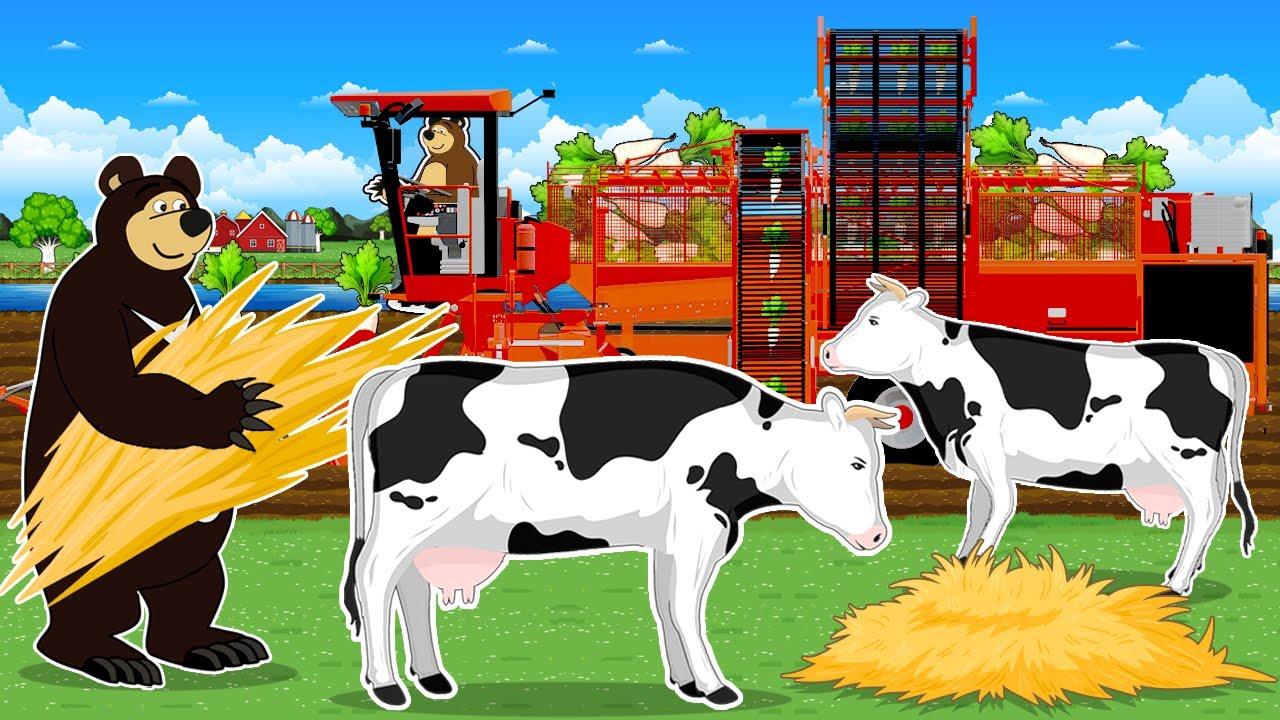 Bear Farmer’s Day: Planting and Picking Sugar Beets | Vehicles Farm Animated