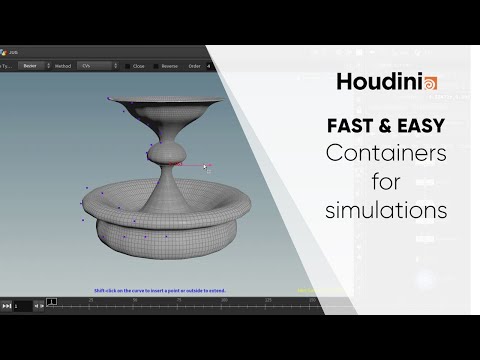 Fast & easy fountain, jug, bowl for simulations using Curve & Revolve - Houdini 18