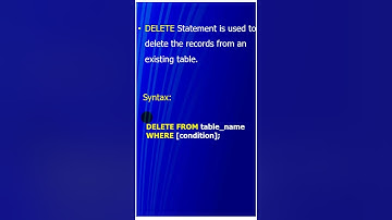 SQL Delete Statement - SQL DELETE Query  #kaashivinfotech  #kaashivreviews #kaashiv #sql