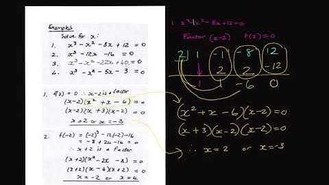 Factorising a cubic equation - Synthetic division