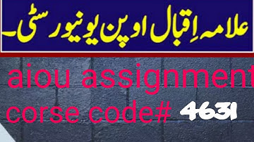 aiou assignment  course code # 4631 spring 2021